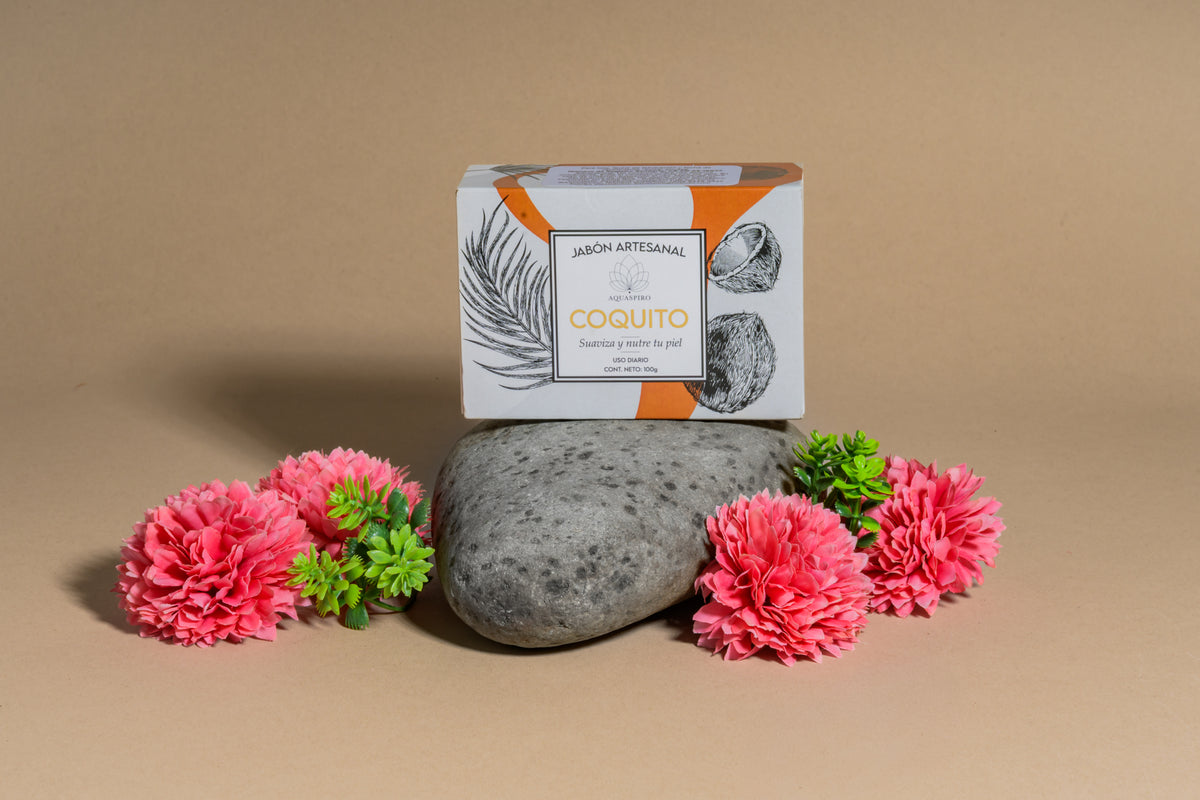 Jabón Artesanal de Coquito, regulador de PH, Jabón facial y corporal, 100g